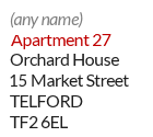 Example of a Midlands mailbox ID address - Apartment